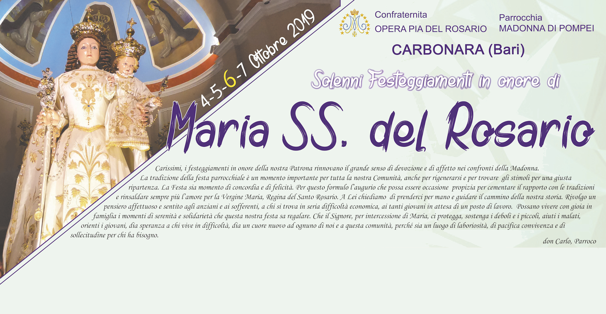 Festa parrocchiale in onore di Maria SS. del Rosario — Madonna di Pompei